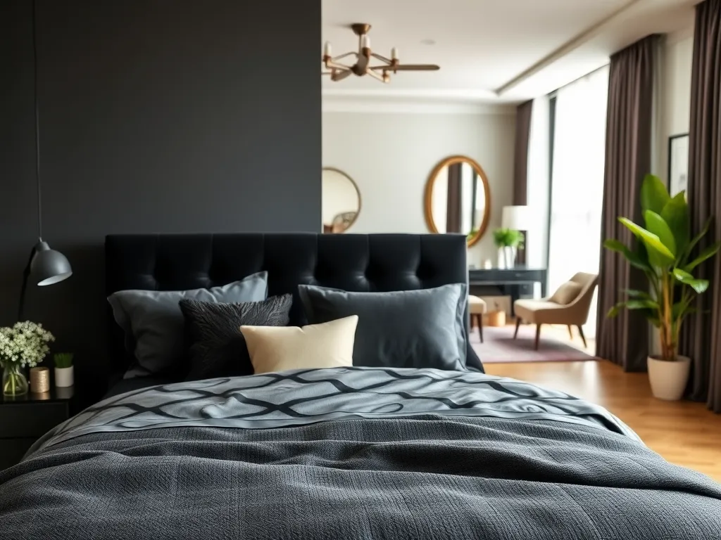 Czarne łóżko w sypialni – aranżacje, porady